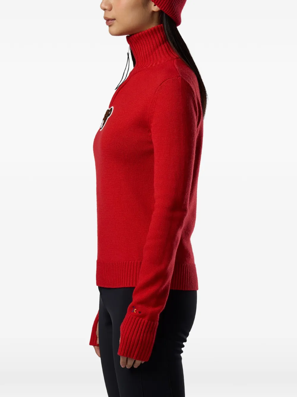 Rossignol JCC trui met halve rits en teddy-patch Rood