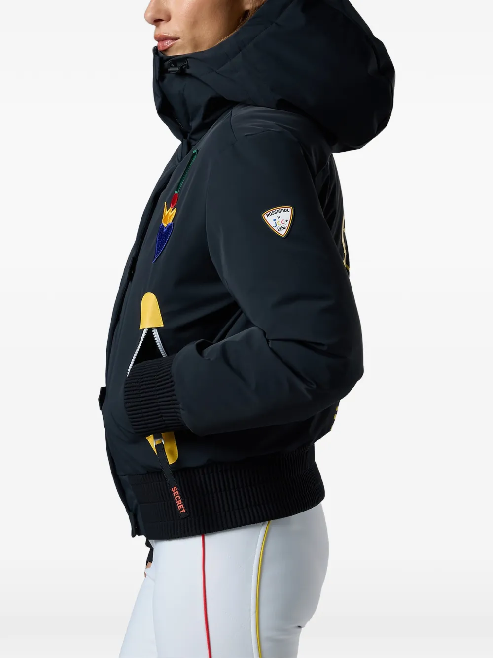 Rossignol JCC ski-jack met borduurwerk Zwart