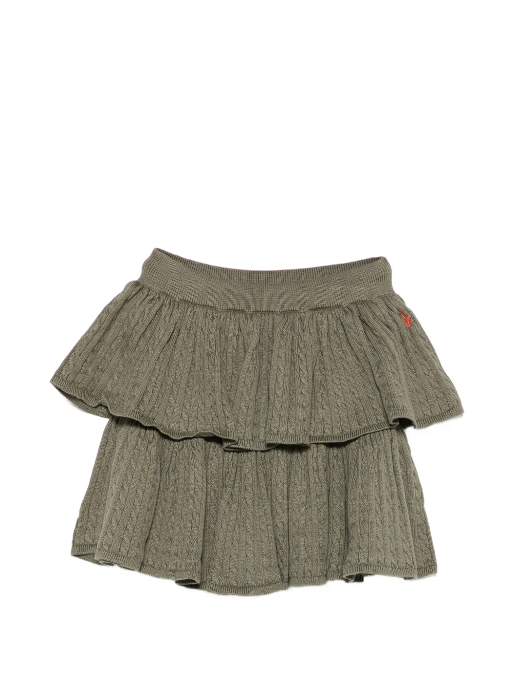 POLO RALPH LAUREN KIDS cable-knit tiered skirt - Verde