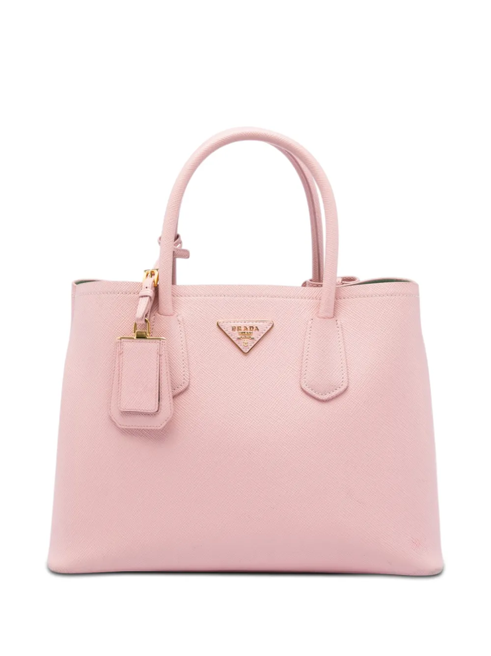 Prada Pre-Owned 2010-2026 mittelgroße Saffiano Cuir Double Satchel-Tasche - Rosa
