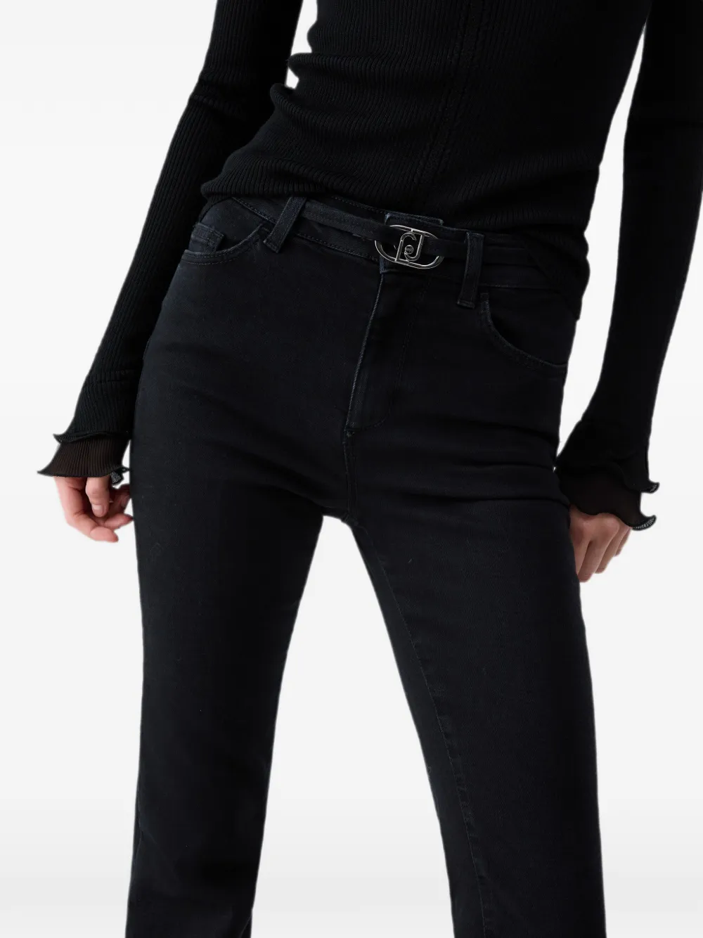 LIU JO High waist bootcut jeans Zwart