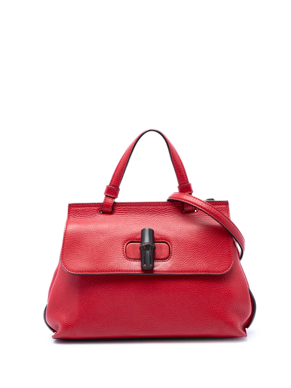 Gucci Pre-Owned Borsa a tracolla Daily piccola in pelle di vitello e bambù 2016-2026 - Rosso