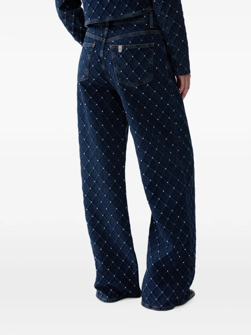 LIU JO Matelassé jeans met stras Blauw