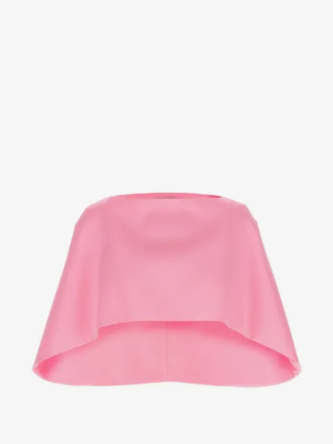 Alberta Ferretti cropped boat-neck cape
