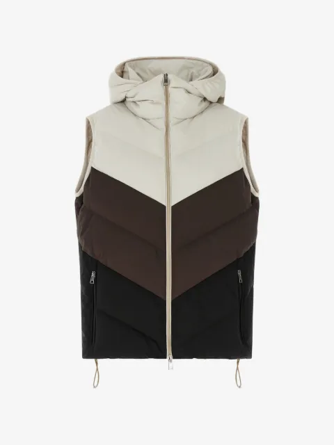 Kiton chevron-quilted color-block vest