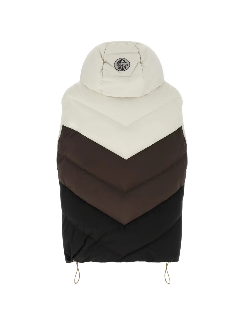 Kiton Top met colourblocking en chevron-streep Beige