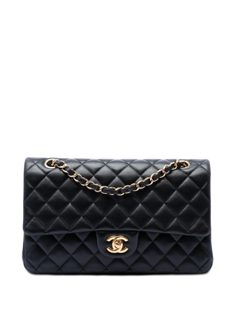 CHANEL Pre-Owned 2015-2016 mittelgroße Classic Double Flap Schultertasche - Schwarz