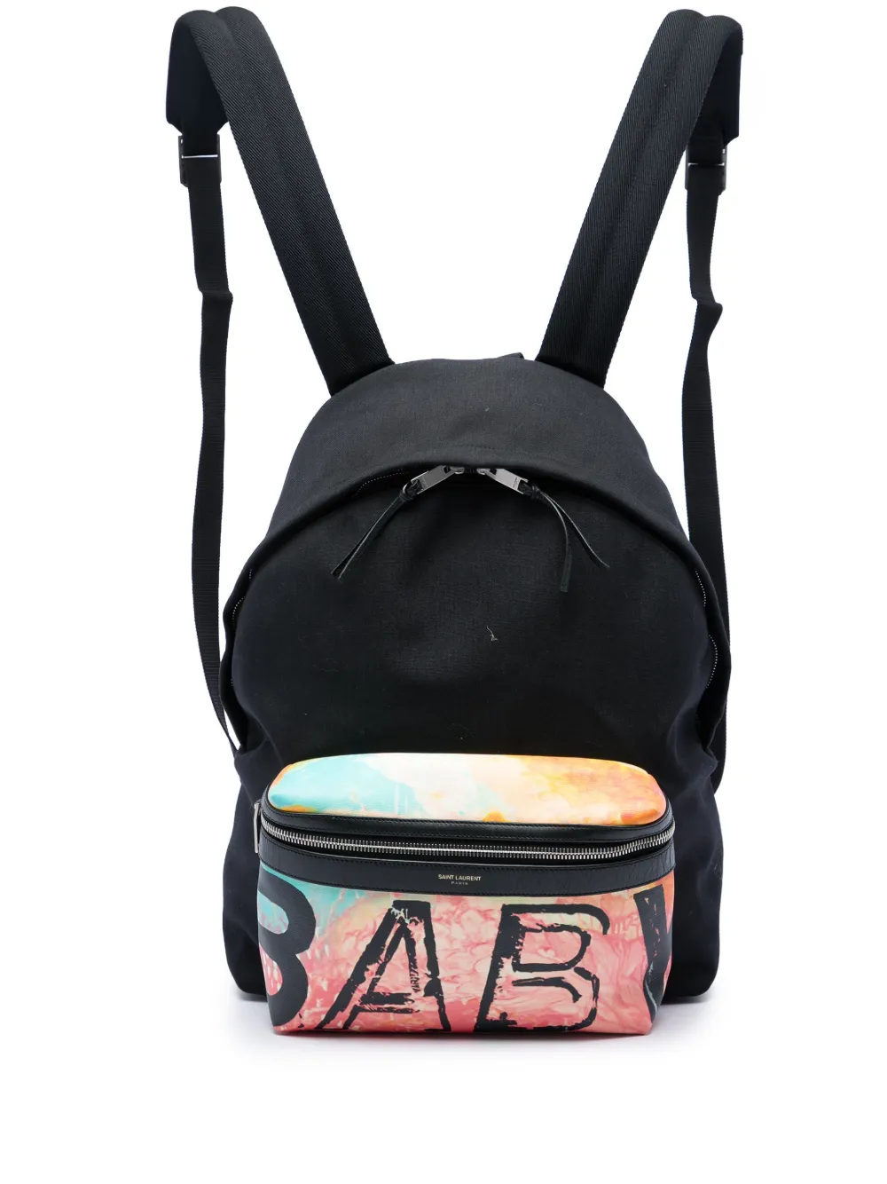 Saint Laurent Pre-Owned Zaino Hunting Baby City in tela 2015 - Nero