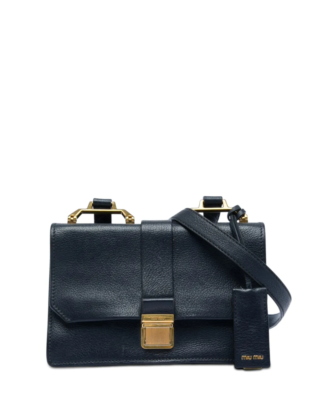 Miu Miu Pre-Owned sac à bandoulière en cuir de chèvre Madras (2010-2026) - Bleu Miu Miu Pre-Owned sac à bandoulière en cuir de chèvre Madras (2010-2026) - Bleu