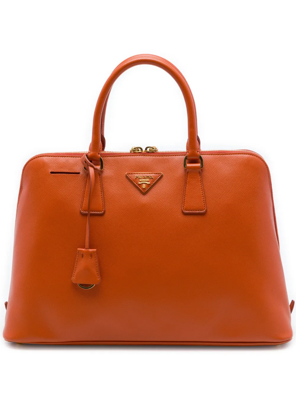 Prada Pre-Owned Borsa a tracolla Promenade grande in pelle Saffiano Lux 2010-2026 - Arancione