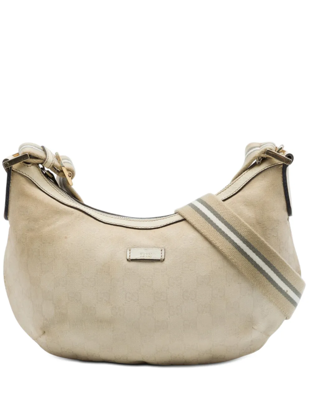 Gucci Pre-Owned Borsa a tracolla in tela GG con decorazione Web 2016-2026 - Toni neutri