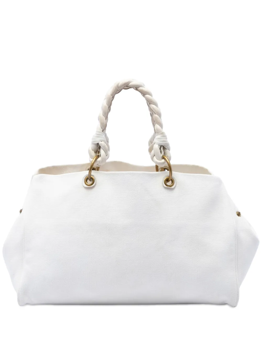 Bottega Veneta Pre-Owned 2012-2026 Canvas Braided tote bag - White