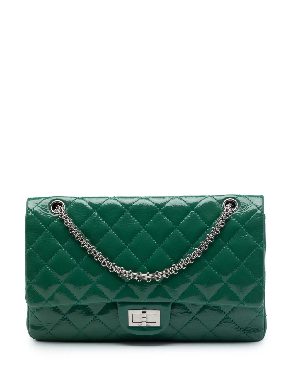 CHANEL Pre-Owned 2010-2011 Reissue 2.55 Double Flap 227 Umhängetasche in Knitteroptik - Grün