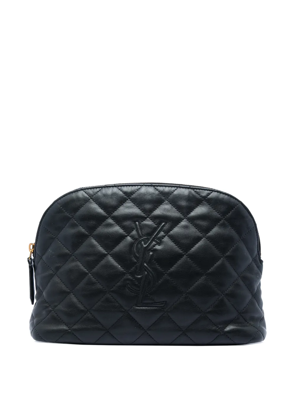 Saint Laurent Pre-Owned Trousse Cassandre in pelle di agnello trapuntata 2023 - Nero
