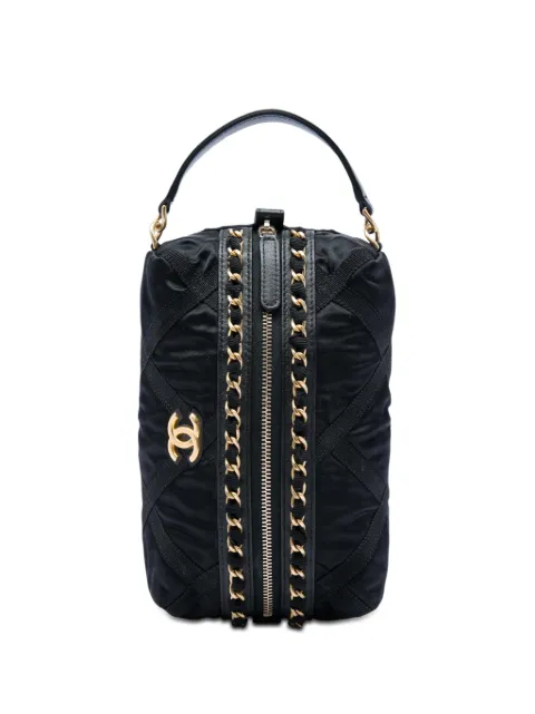 CHANEL Pre-Owned 2021 나일론 그로그랭 라이프스타일 파우치