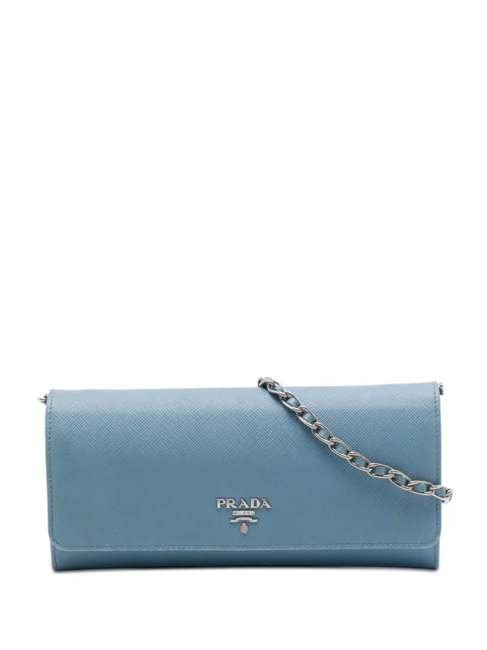 Prada Pre-Owned 2010-2026 Saffiano Lux Umhängetasche mit Kette - Blau