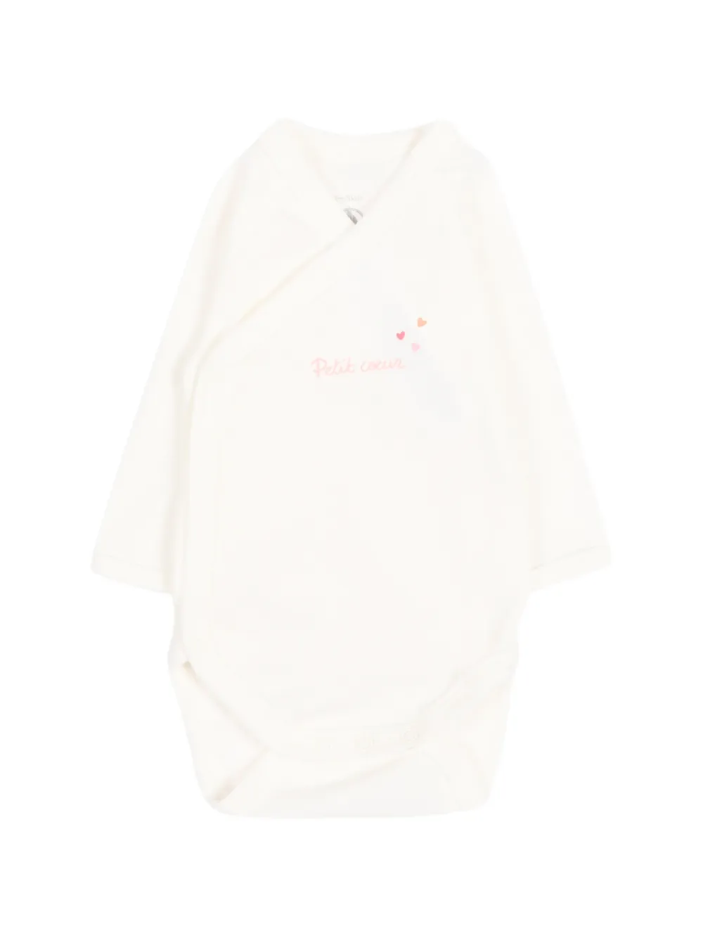 Petit Bateau Drie rompers met hart-print Beige