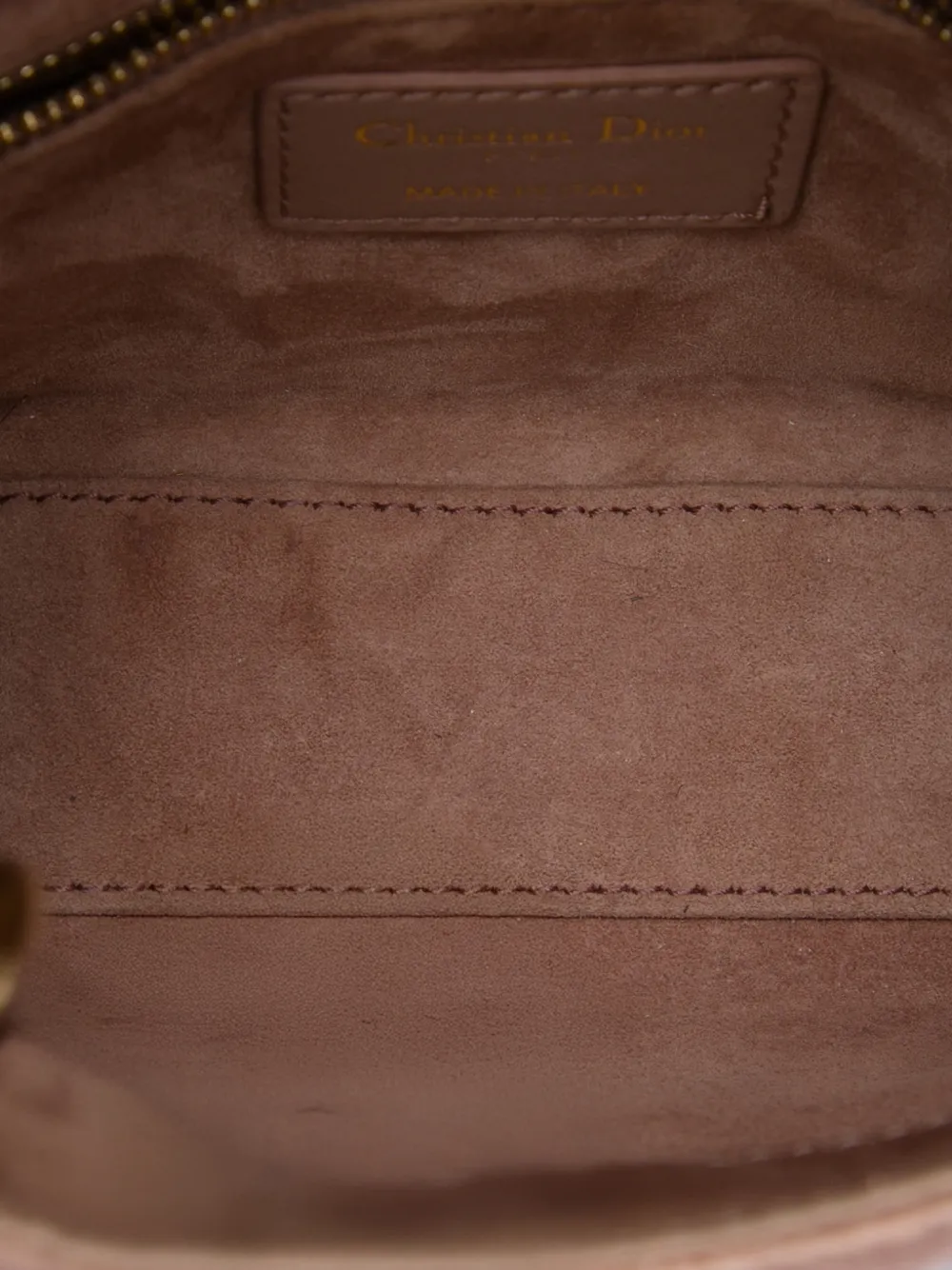 Dior Pre-owned 2019 Mini Satin Cannage Swarovski Crystal Lady Dior Satchel in Pink, view 5