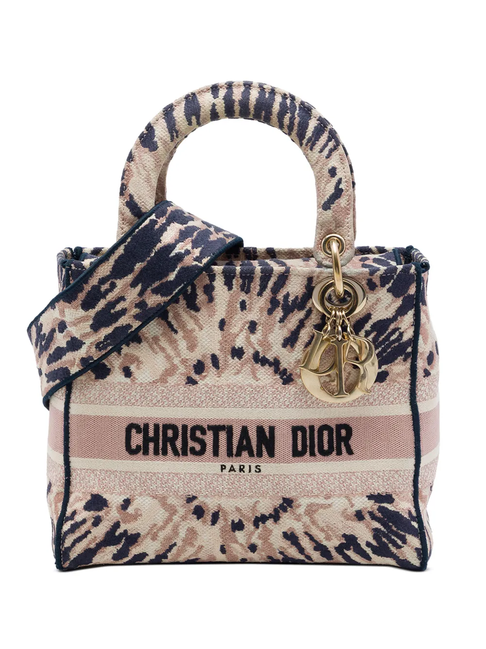 Christian Dior Pre-Owned 2020 Medium Embroidered Canvas Tie Dye Lady D Lite satchel - Pink