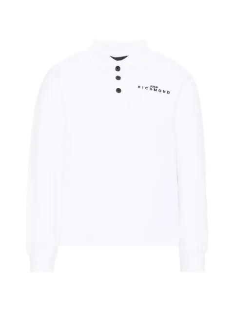 John Richmond Junior logo-print long-sleeved polo shirt