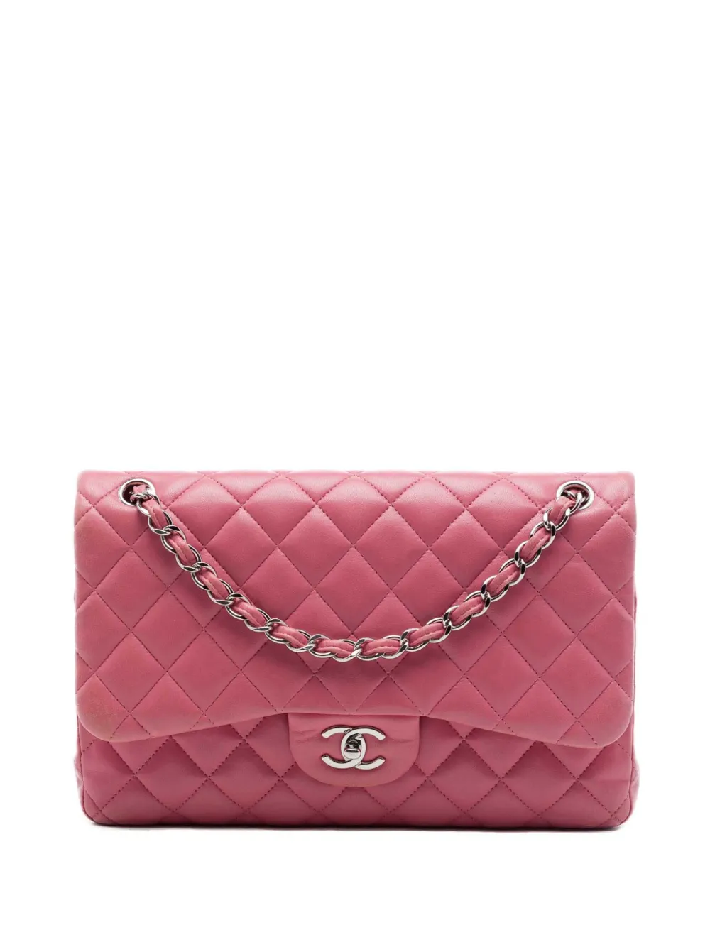 CHANEL Pre-Owned Borsa a spalla Jumbo classica in pelle di agnello con doppio battente 2013-2014 - Rosa