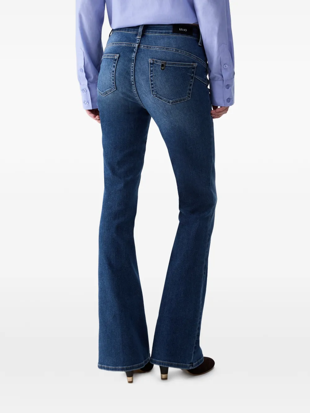 LIU JO Bootcut jeans met stras Blauw