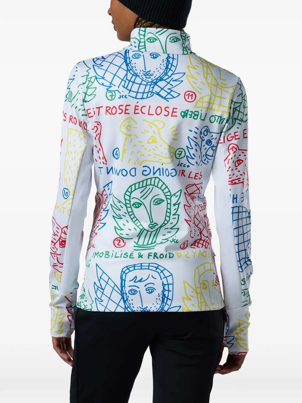 Rossignol JCC trainingsjack met doodle-print Wit
