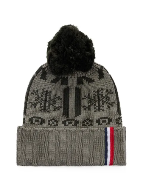 Rossignol pom-pom intarsia-knit beanie hat