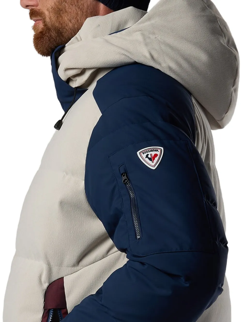 Rossignol Resort ribfluwelen donsbomber-ski-jack Beige