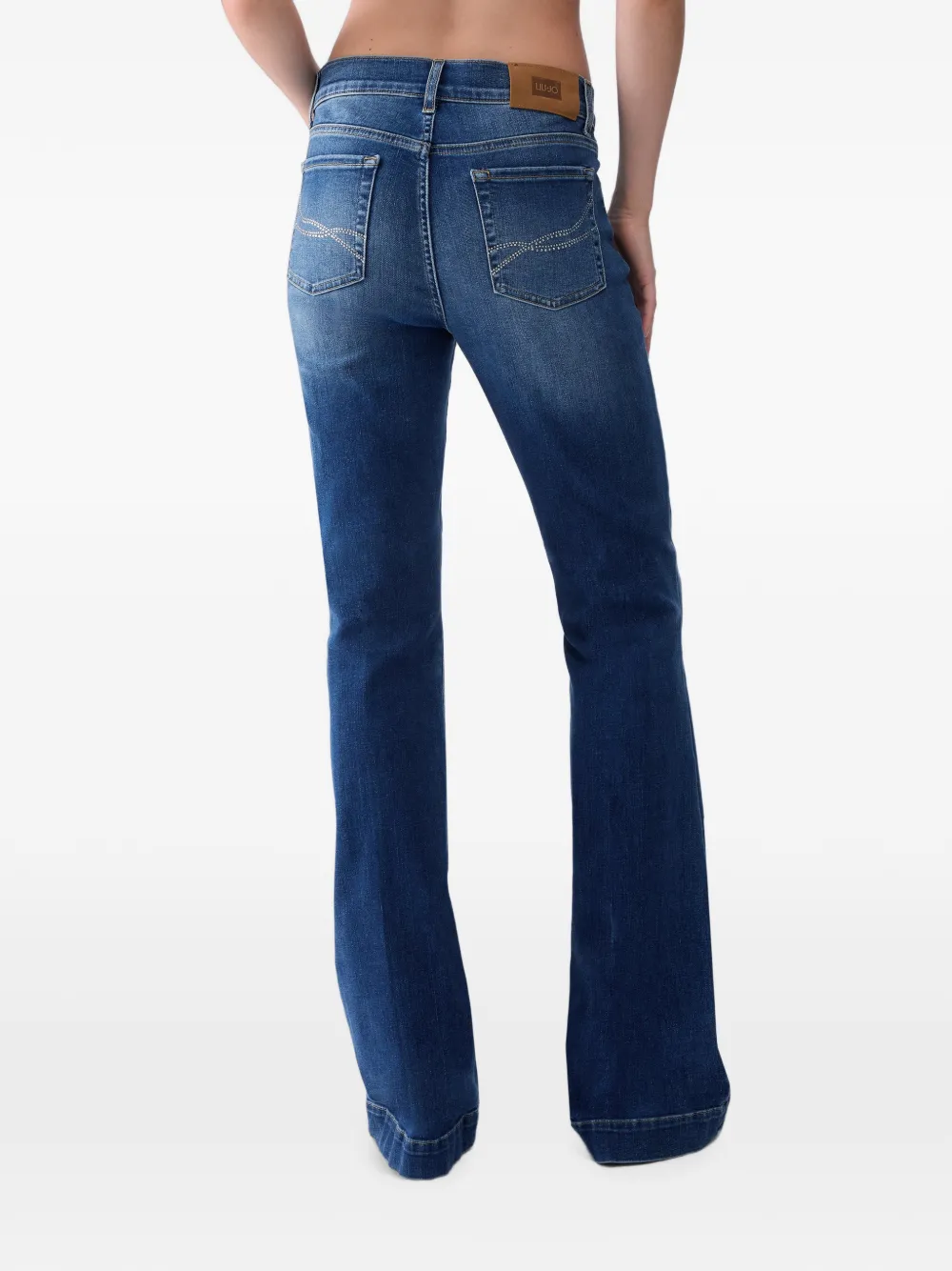 LIU JO Flared jeans met stras Blauw