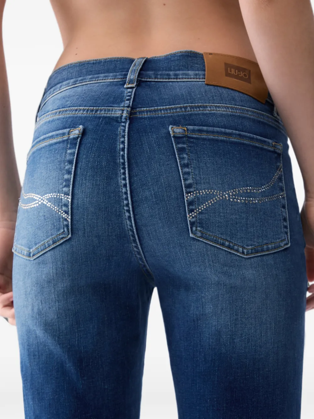 LIU JO Flared jeans met stras Blauw