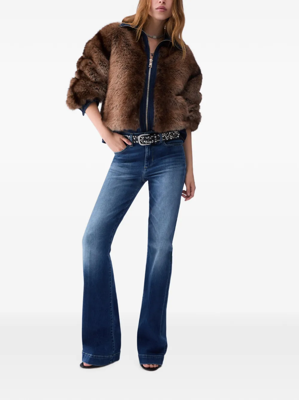 LIU JO Flared jeans met stras Blauw