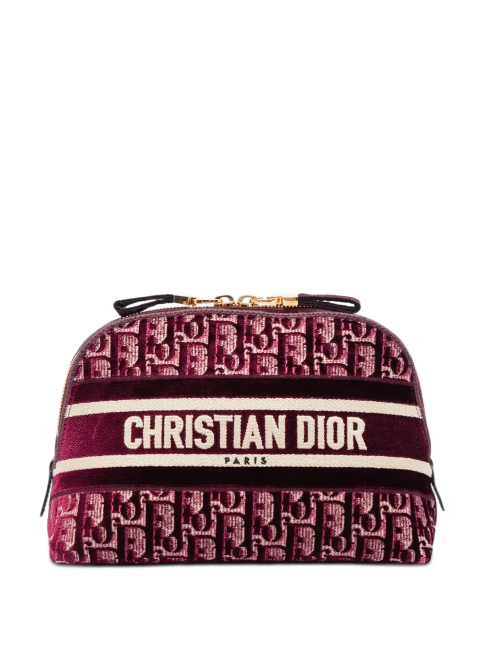 Christian Dior Pre-Owned 2021 Oblique Kosmetiktasche aus Samt mit Stickerei - Rot