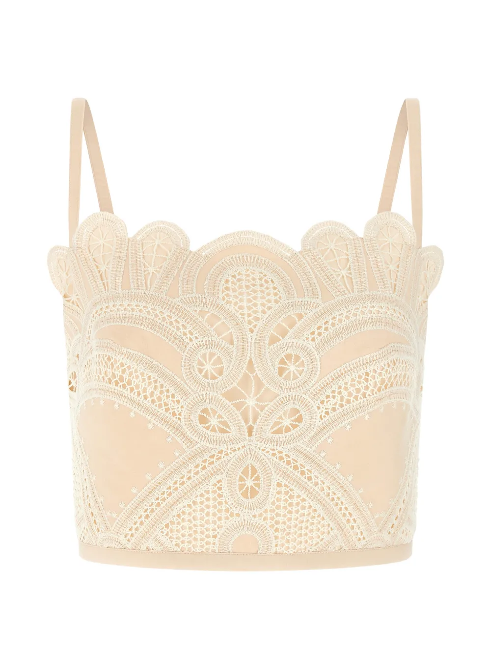 Elie Saab macramé scalloped bralette - Toni neutri