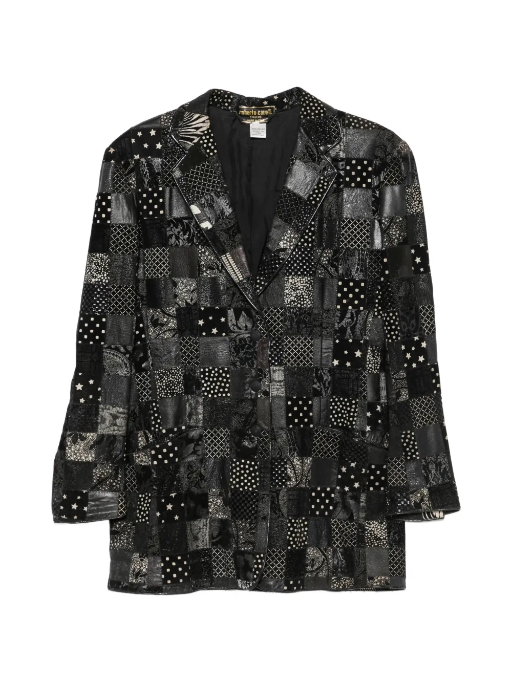 Roberto Cavalli Vintage 1970s patchwork leather jacket - Nero