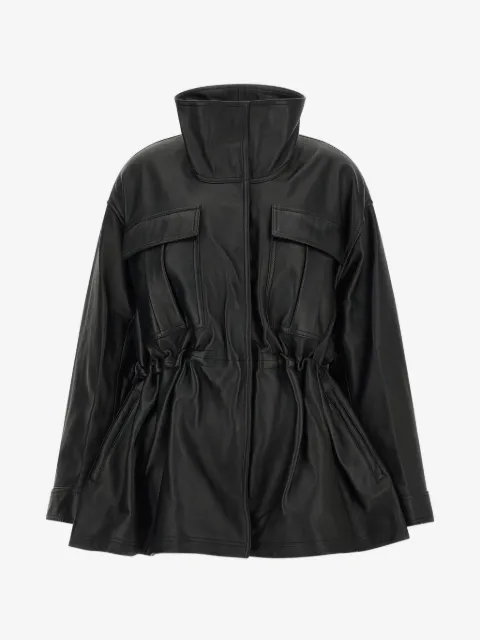 Róhe sculptural-waist leather jacket