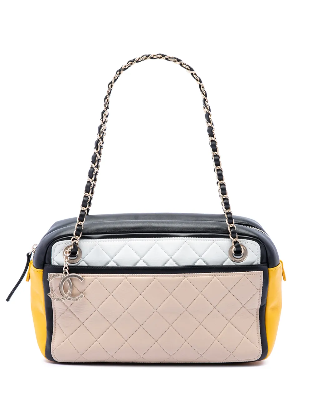 CHANEL Pre-Owned Borsa a spalla in pelle di agnello trapuntata tricolore 2013-2014 - Multicolore