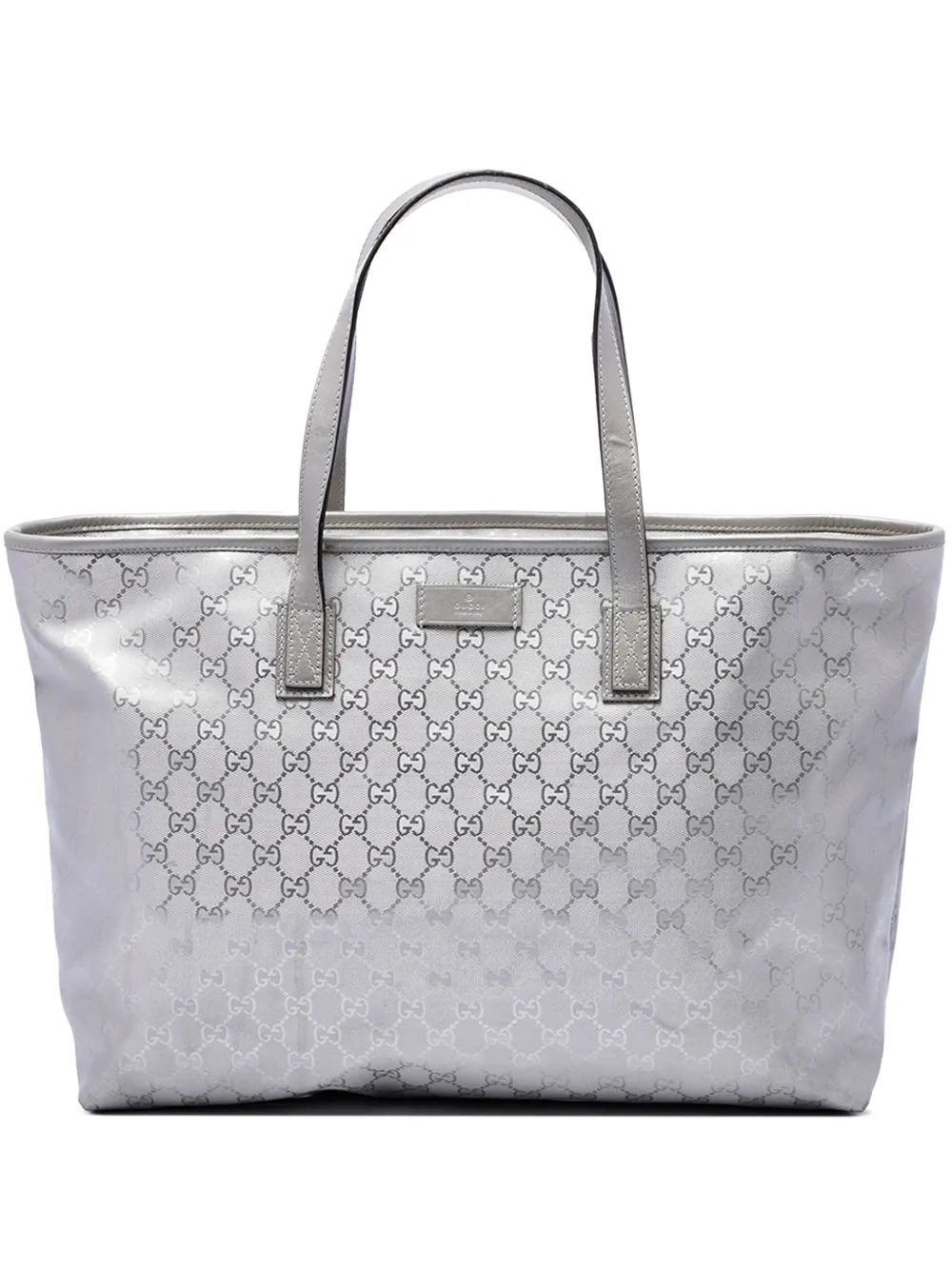 Gucci Pre-Owned 2016-2026 große GG Imprime Tote Bag - Silber