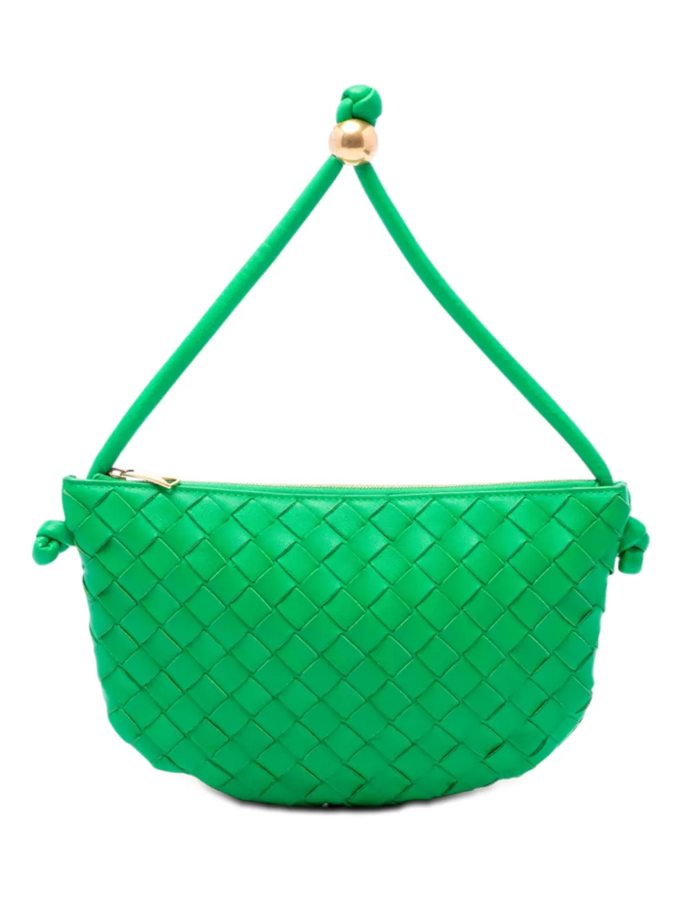 Bottega Veneta Pre-Owned 2012-2026 kleine Intrecciato Turn Pouch Tasche aus Lammleder - Grün