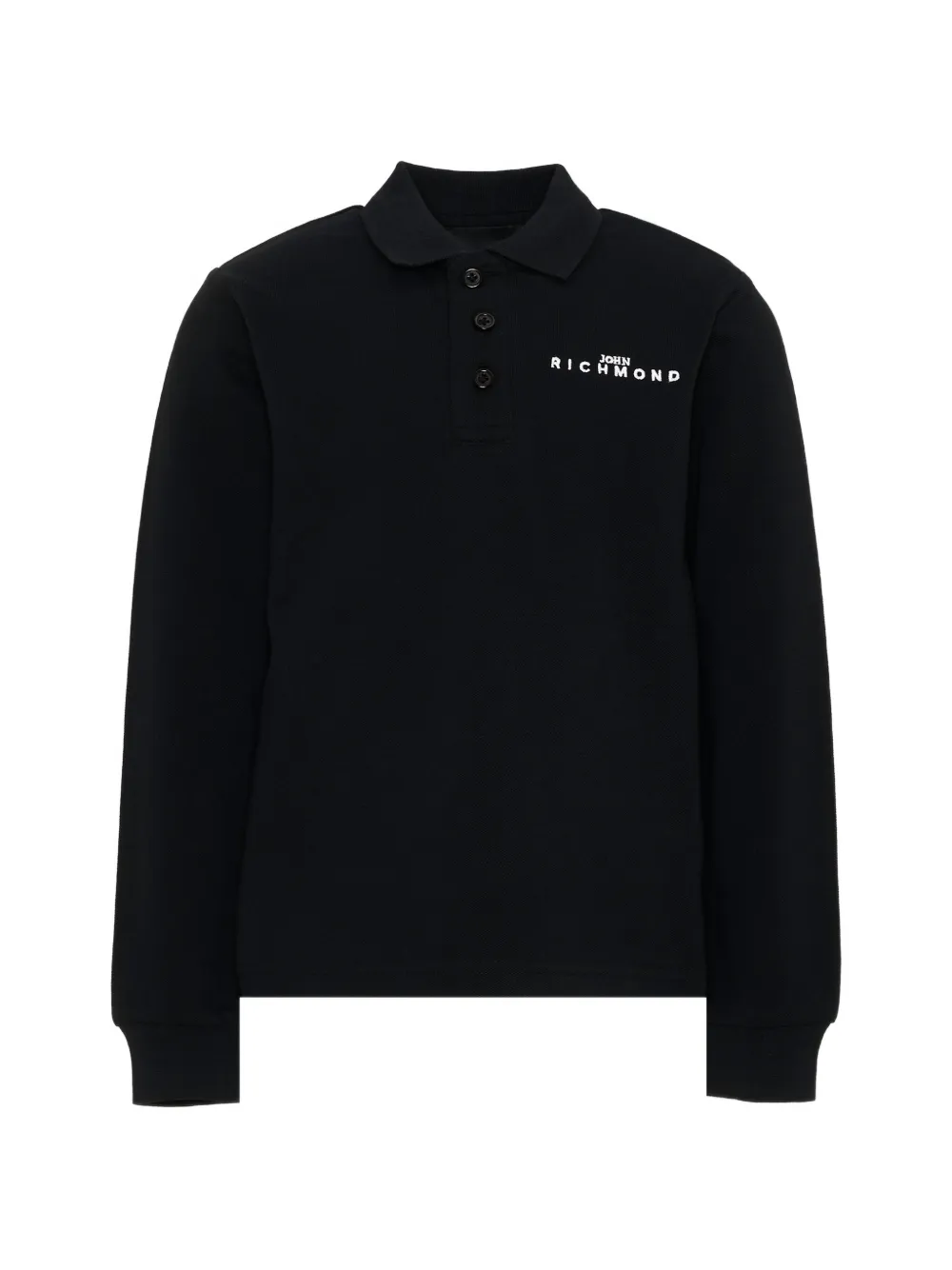 John Richmond Junior logo-print long-sleeve polo shirt - Nero