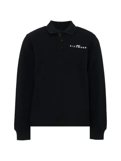 John Richmond Junior logo-print long-sleeve polo shirt