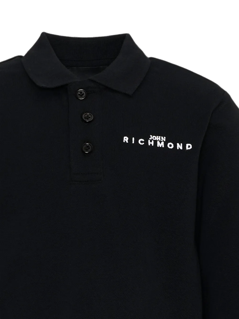 John Richmond Junior Poloshirt met logoprint Zwart