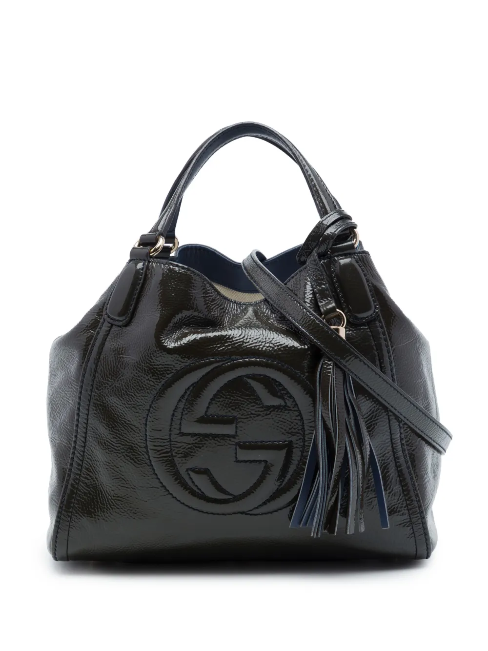 Gucci Pre-Owned Borsa a tracolla Soho piccola in pelle verniciata 2016-2026 - Blu