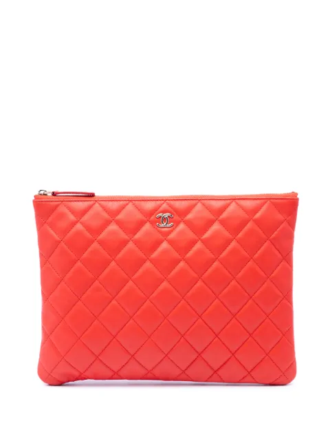 CHANEL Pre-Owned bolsa de mano O Case mediana de piel de cordero capitonada 2016-2017