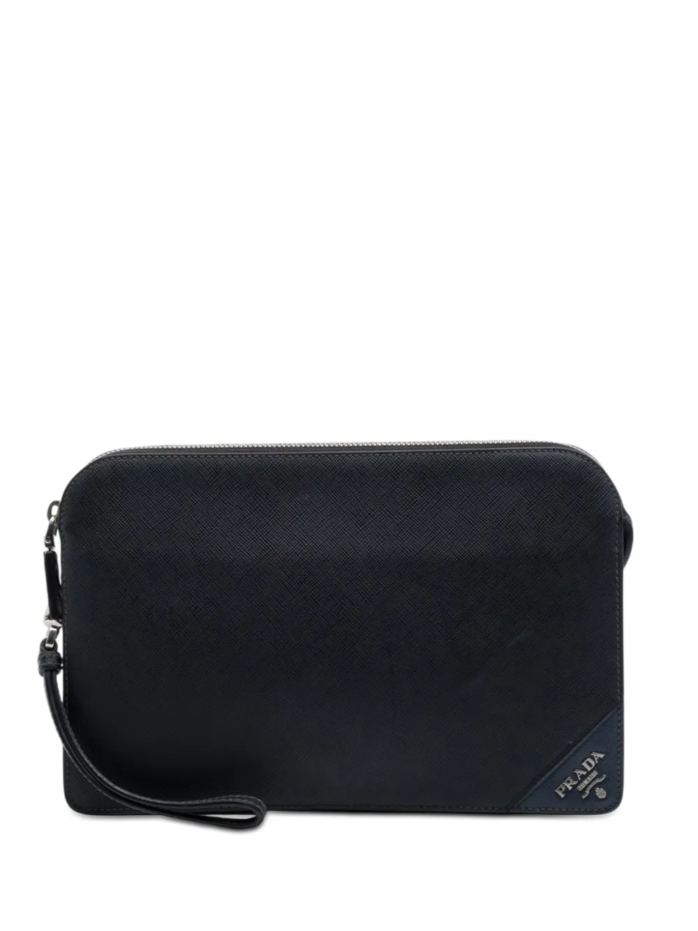 Prada Pre-Owned 2010-2026 Saffiano Clutch mit Logo - Schwarz
