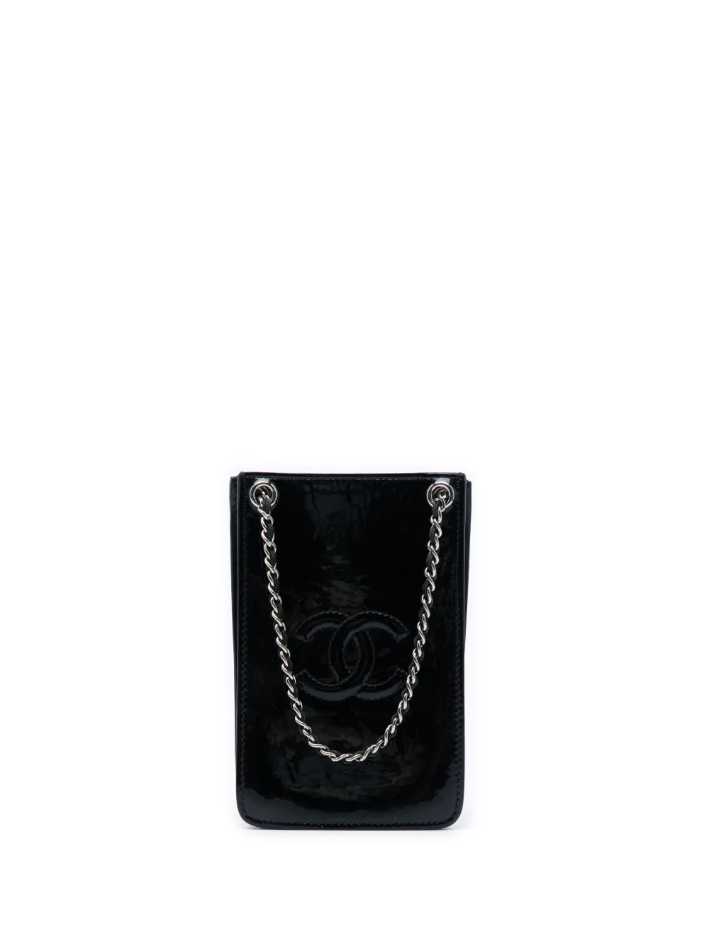 CHANEL Pre-Owned Pouch per smartphone CC in pelle verniciata 2014-2015 - Nero