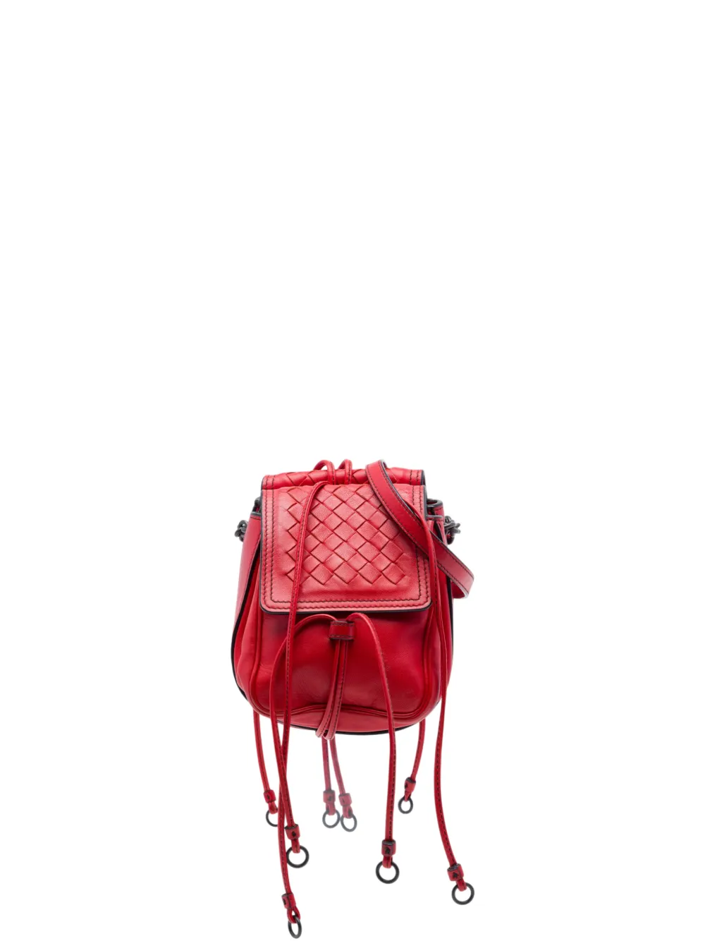 Bottega Veneta Pre-Owned 2012-2026 Intrecciato Double Sided Flap Umhängetasche aus Nappaleder - Rot