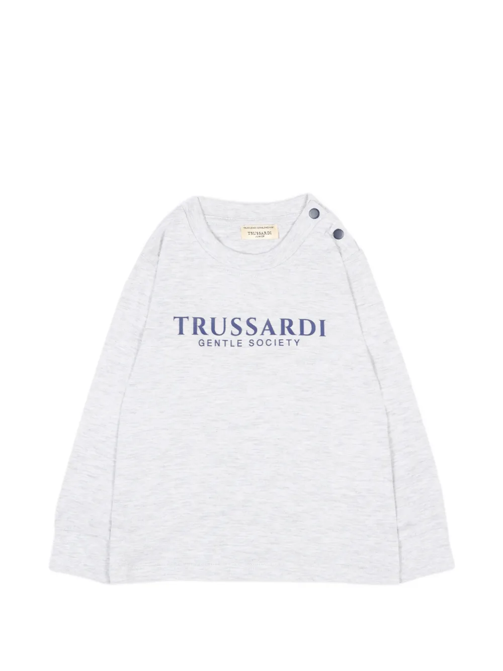 TRUSSARDI JUNIOR cotton long-sleeve T-shirt - Grigio