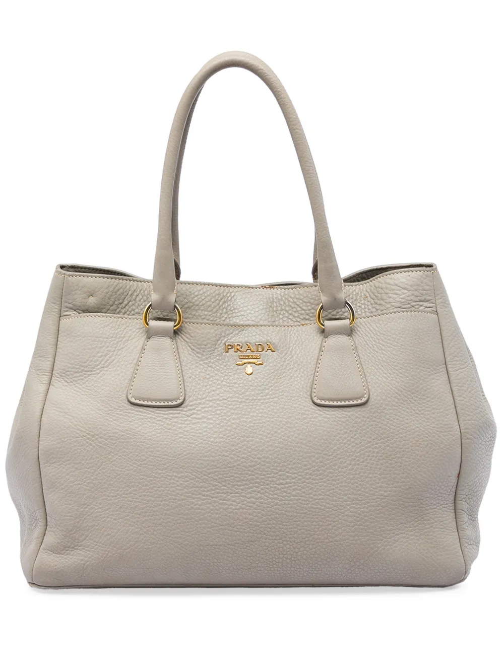 Prada Pre-Owned 2010-2026 Vitello Daino Open Convertible Tote Satchel-Tasche - Grau