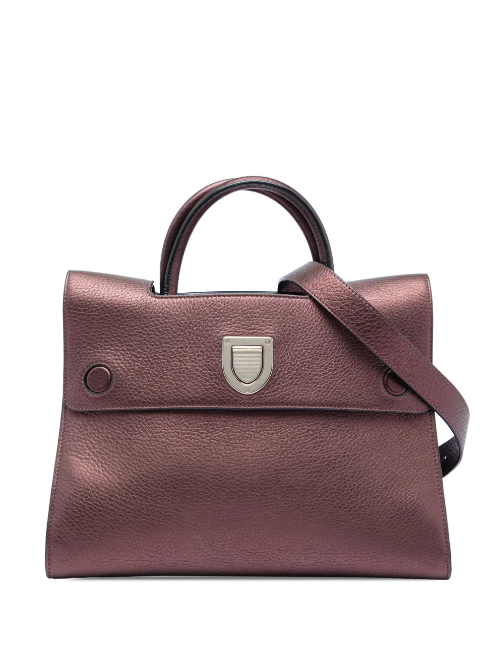 Christian Dior Pre-Owned Borsa a tracolla Diorever media in pelle di vitello pieno fiore metallizzata 2000-2026 - Rosso